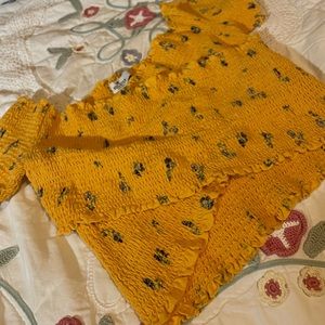 Floral Smocked Wrap Top